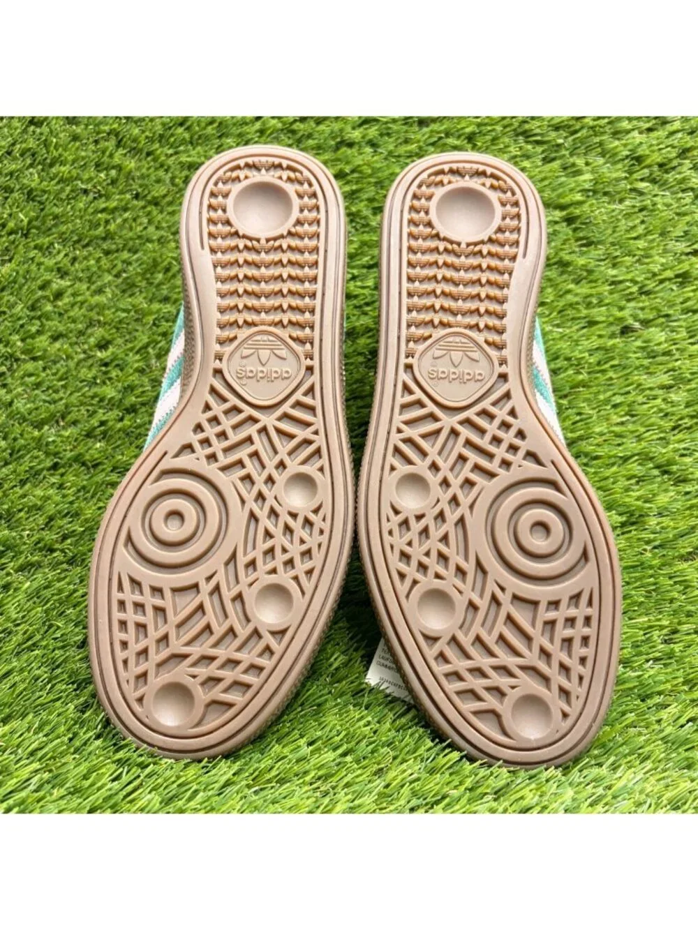 Adidas Handball Spezial Womens Size 7 Green Pink Athletic Walking Shoes Sneakers